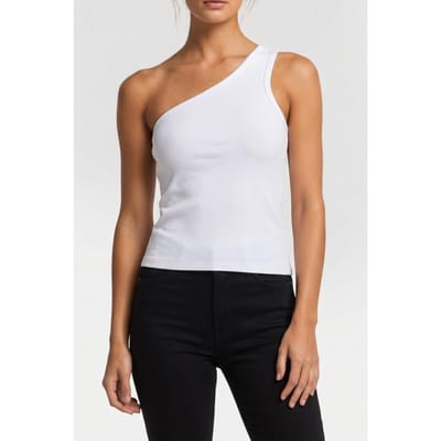 Reiss One Shoulder Top White Size: XS | Tanks &amp; Camis Outlet | Dames | Wit