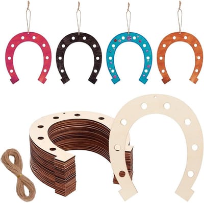 24 Stuks Onbewerkte Houten Hoefijzers voor Creatieve Projecten, Decoratie, Pyrografie en Kerstversiering