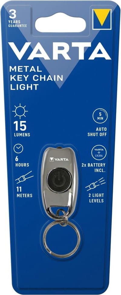 Varta Metal Key Chain Light 16603101401 Sleutelboslamp LED Met sleutelhanger werkt op batterijen 15 lm 6 h 37.6 g