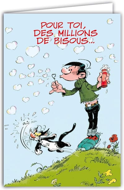 Verjaardagskaart met Harten, Katten en Bloemen