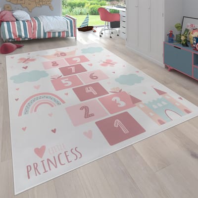 Flycarpets Kindervloerkleed - Binola - Prinses / Hinkelen - Creme