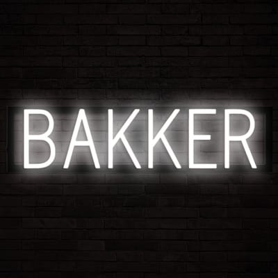 BAKKER - Lichtreclame Neon LED bord verlicht | SpellBrite | 61,41 x 16 cm | 6 Dimstanden & 8 Lichtanimaties | Reclamebord neon verlichting