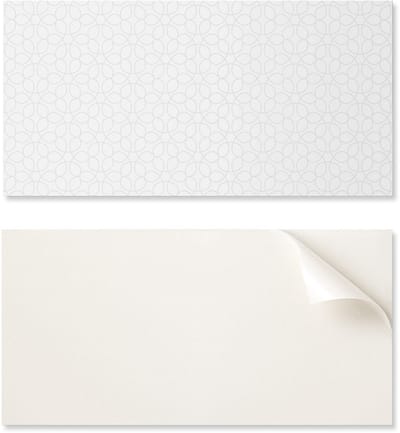 Kant-en-klaar vinylpaneel met decoratieve print, 100x50 cm. Verfijnd patroon met cirkels.