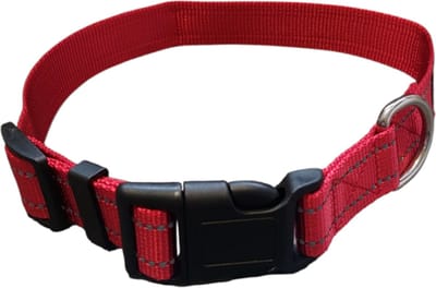 Rieba® Halsband Hond - Hondenhalsband - Reflecterend - Zeer Sterk - Verstelbaar - Geschikt voor elke Hondenriem - Honden - Rood - Maat L