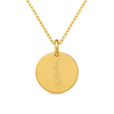 Lovelockers® | Geboorte Bloem ketting | Juli | Stainless Steel | Goudkleurig | Geboorte Maand | Kraamcadeau | Geboorte cadeau | Cadeautje voor haar | Bloemen ketting