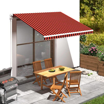 vidaXL - Vervangingsdoek - voor - zonnescherm - Oranje - en - Bruin - 350 - x - 250 - cm
