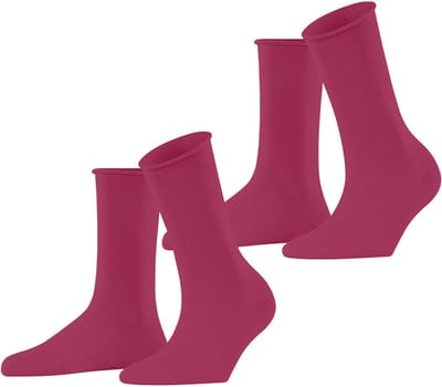 Esprit Basic Pure 2-Pack eenkleurig katoen multipack sokken dames pink - maat 35-38