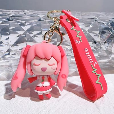 1 Stuk Cartoon Hatsune Miku Actiefiguren Sleutelhanger Roze Miku Elektronische Muziek Meisjes Virtuele Zanger Pvc Model Collectie Kind Speelgoed pink