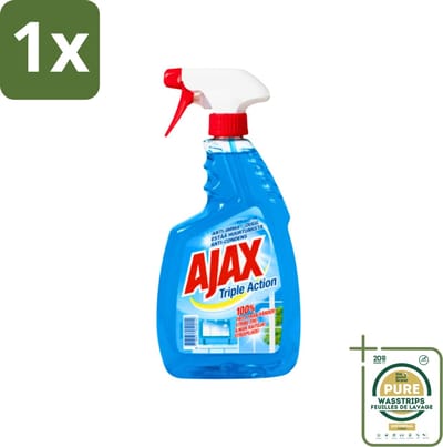 1 x Ajax - Glasreiniger Spray - Triple Action - Streeploos Schoon - Anti-Condens - 750 ml- Glas Reinigen - Ramen Reinigen - Glas Reiniger - Streeploos Schoon - Anti-condens