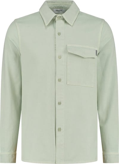 Purewhite - Heren Regular Fit Overhemd - Groen - Maat XS