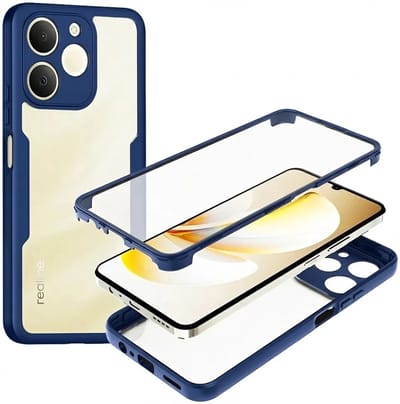 Hoesje geschikt voor Realme Note 70T - Techsuit ColorVerse 360 Case met Screenprotector - Blauw
