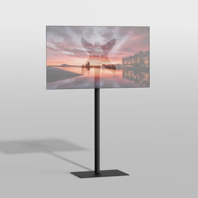 TV vloerstatief SQUARE 150 Design Tv standaard Trendy Zwart Staal 32-65” - VESA 400x400