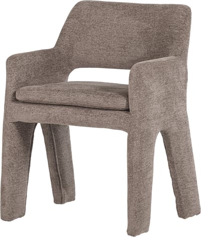 vtwonen Bigfoot Eetkamerstoel - Chenille - Taupe/Bruin - 78x57x56 cm