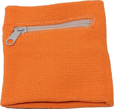 Go Go Gadget - Zweetbandje - Polsbandje - Sportband - Met rits - Geld opbergen - 8*8cm - 1 stuk - Oranje