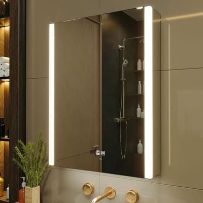 SCH® Spiegelkast Badkamer - Spiegelkast - Zilver - ‎16cm x 55cm x 70cm