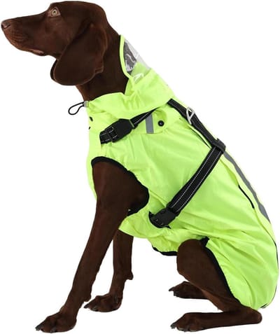 Hondenregenjas - Hondenjas - Droog Blijven - Lichtgewicht en Verstelbaar - 3XL - Groen