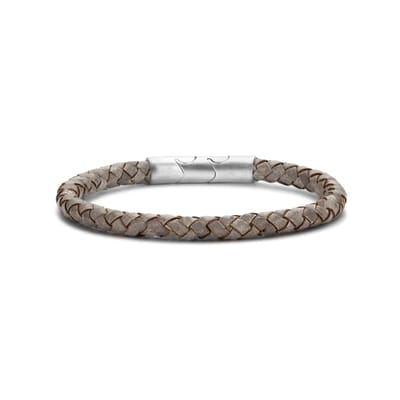 Frank 1967 bracelet sand braided leather 20cm ips