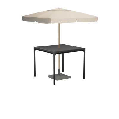 HOUE VIER Aluminium tafel 90x90cm - aluminium/ zwart