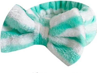 Fluffy Make-up Haarband Stripe | Groen/Wit | Badstof | Masker/Gezichtsverzorging | Fashion Favorite