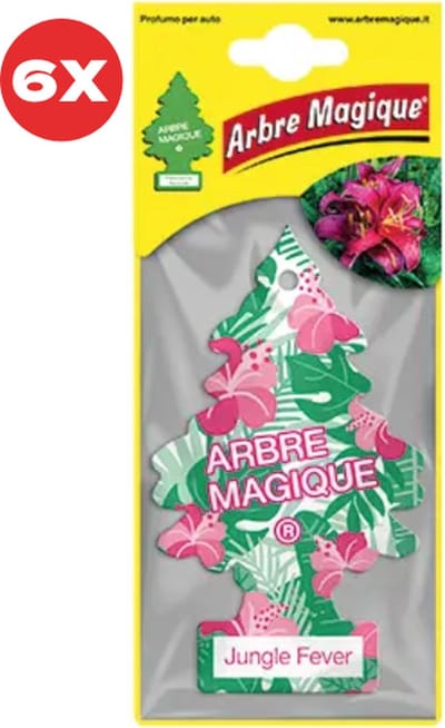 6 stuks Tropische Wouden Arbre Magique Geurboom luchtverfrisser voor in de auto Jungle Fever – Car Parfum – Geurboompje – Geurbooster – Wonderboom – Geurverfrisser – Nieuwe Auto – Autogeur – Autoparfum – Geurblad