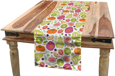 ABAKUHAUS Fruits tafelloper – Exotisch patroon – 40x225 cm – multikleurig