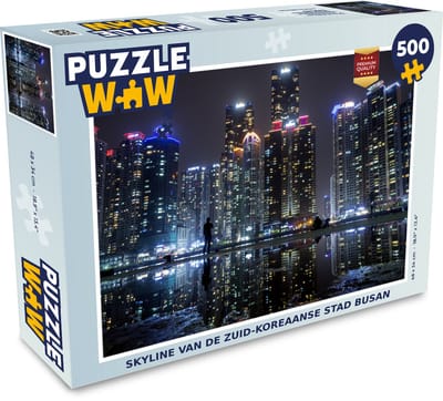 Puzzel Skyline van de Zuid-Koreaanse stad Busan - Legpuzzel - Puzzel 500 stukjes