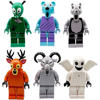 6 Stuks/Set Heet 99 Nachten In Het Bos Hert Wolf Hebben Licht Model Decoratie Verzameling Verjaardag Halloween Kerstcadeaus Speelgoed black
