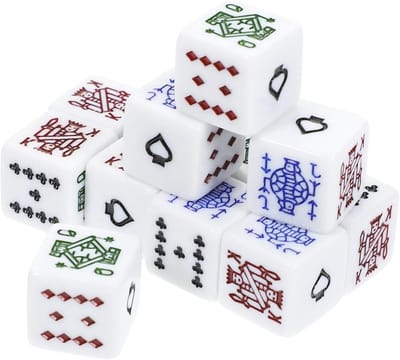 16 mm poker dobbelstenen, 6-zijdige dobbelstenen, 12-delige set voor poker en kaartspellen, perfect voor spelletjesavonden