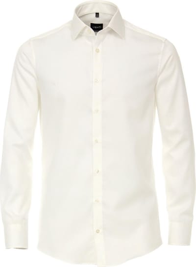 VENTI modern fit overhemd - twill - beige - Strijkvriendelijk - Boordmaat: 40