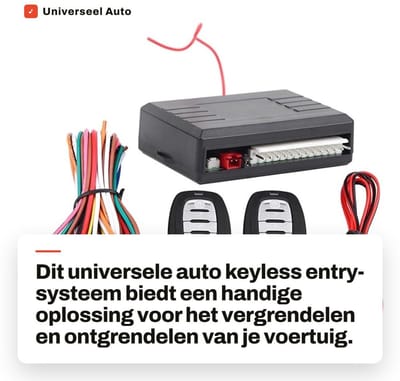 Dailygoods- Keyless Entry-systeem Universeel - Afstandsbedieningsset - Centrale Vergrendeling - 12V Spanning - 50-80m Bereik - Compacte Grootte 9x6,8x2,6cm - Autoslot