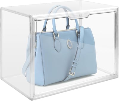 SnelShoppen - Opbergdozen met Lade, Transparante Acrylaat Make-up Organizer, Cosmetica, Gesloten, 36 x 22 x 27 cm, Grote Plastic voor Boeken, Handtass
