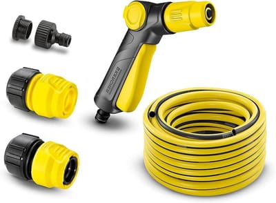 Slangenset met spuitpistool - Bewateringsset - Tuin besproeien - Complete set - 20 meter - Geel
