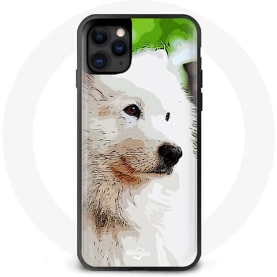 Coque - MANIACASE - Iphone 11 - Souple - Blanc - Motif Samoyede blanc