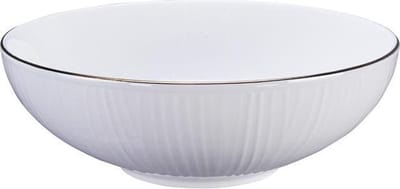Tokyo Design Studio - Nippon White - Goude Rand Kom 19x5.5cm 780ml Lijnen Wit goud