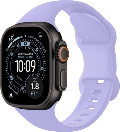 Siliconen Bandje Geschikt voor Apple Watch Ultra 1, 2, 3 (49 mm) Bandje Siliconen - Horloge Band Verstelbaar Polsband - Violet