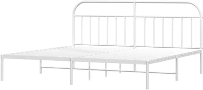 Metalen Bedframe - Ledikant Tweepersoons - Slaapkamer Inrichten - Robuuste Constructie - 193x203 cm - Wit