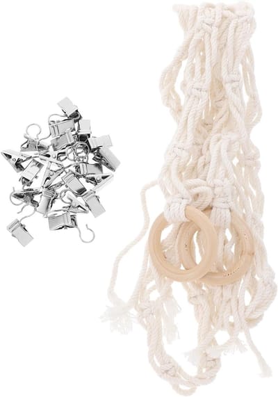 Opberghangmat - Knuffelhangmat - Speelgoed Organiseren - Boho Macrame Design - 200 cm - Wit