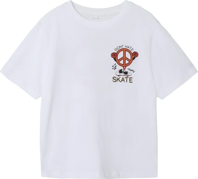 Name it t-shirt jongens - wit - NKMnuva - maat 116