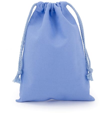 Set van 10 draagtassen, 7 x 10 cm, katoenen cadeauzakjes met trekkoord, geschikt voor verjaardagen, huwelijksgeschenken en sieraden.（Azure Blue）