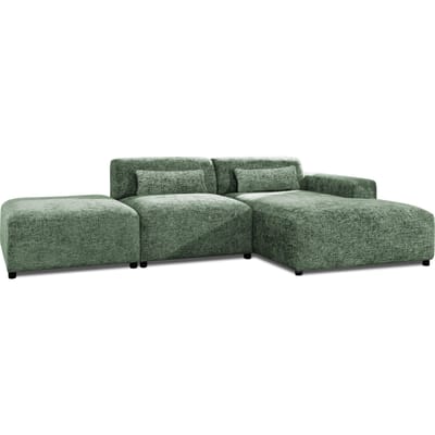 Hoekbank Rizza chenille rechts met hocker | NADUVI Collection
