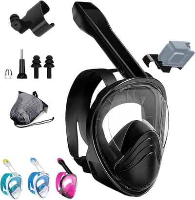Volwassen Duikset met Anti-Fog en Brede Kijkhoek, Tempered Glass, Lekvrij en One Size, Perfect voor Snorkelen en Duiken