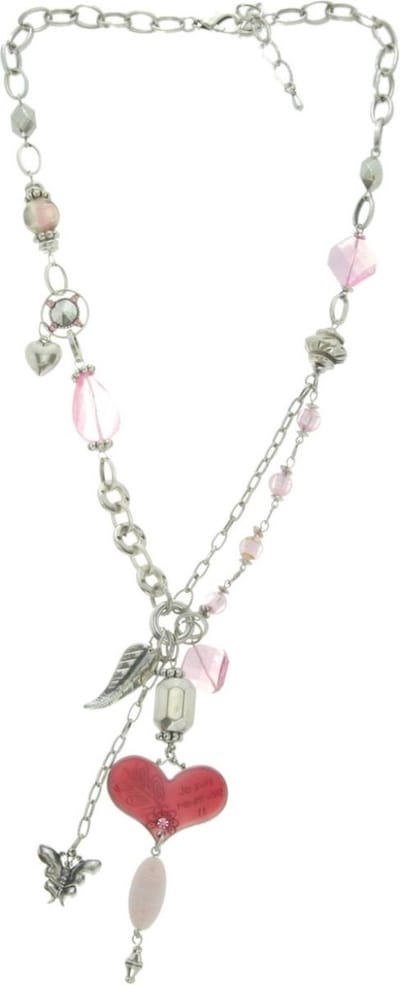 Behave - Lange ketting met harthanger en tekst - Antiek zilverkleur - 60 cm + 7,5 cm verlengketting