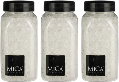 Mica Decorations decoratie steentjes / granulaat - 3x - 650 ml - 4-10 mm - transparant - siergrind