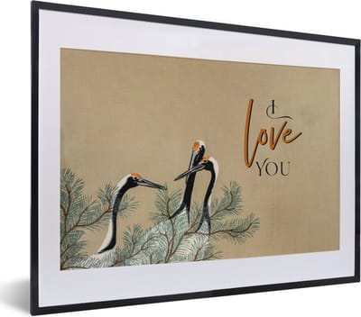 Fotolijst incl. Poster - Quotes - I love you - Spreuken - Japandi - 40x30 cm - Posterlijst
