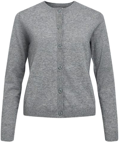 Object Vest Objthess L/s Short Cardigan Noos 23043508 Medium Grey Melange Dames Maat - M
