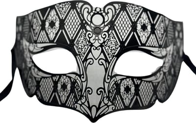 Venetiaans masker heren `the knight` - Masker van metaal zwart - Masker gala zwart - oogmasker carnaval - masker carnaval
