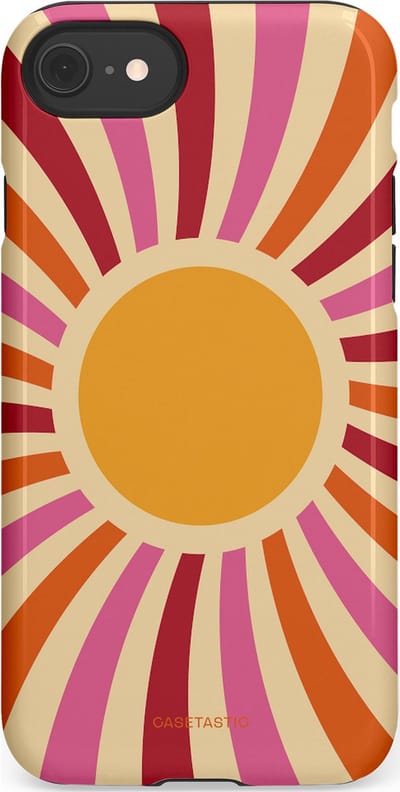 Casetastic Hoesje Geschikt voor Apple iPhone 7/8/SE - Stijlvolle Beschermende Duo-layer Case - Retro licht
