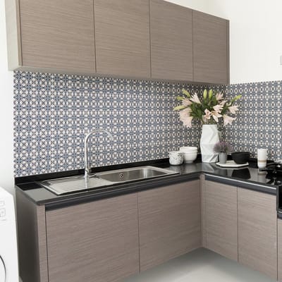 Zelfklevende muurtegelstickers voor keuken en badkamer - 60 cementtegelstickers, AZULEJOS SERGIO - 60 stickers, 20x20cm