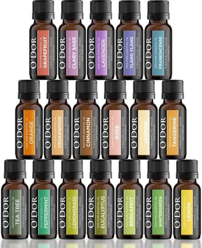 O'dor® Top 18 - Etherische Olie - Aromatherapie Oliën Premium Geurolie - 100% Puur - voor Aroma Diffuser Yoga Massage – Cadeau olieset set 5 ml / fles