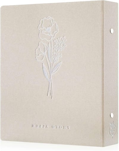 Fotoalbum 6x4 voor 400 Foto's met Insteekhoezen, Linnen Cover en Beige Afwerking voor 10 x 15 cm Portretfoto's